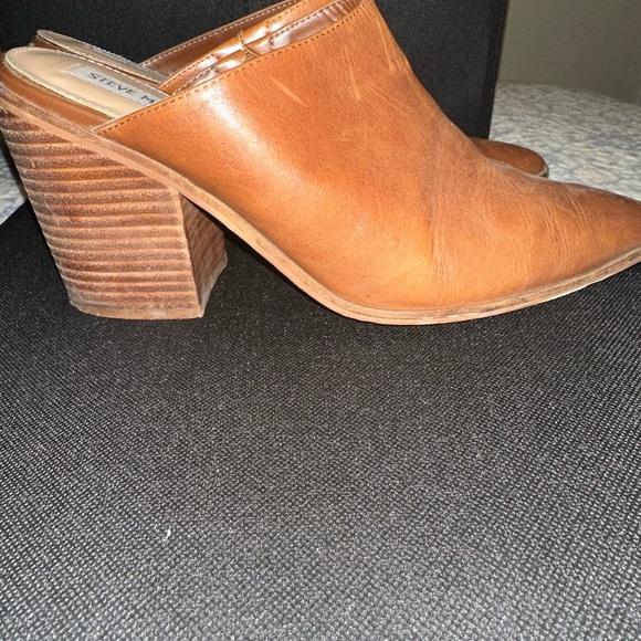 Steve Madden mules brown leather 4 inch heel - Picture 3 of 5